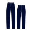 Navy Cotton Trousers – Women